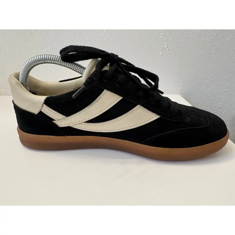 Vince Oasis-M Lace-Up Retro Sneakers Black Suede Cream Leather Men’s 9